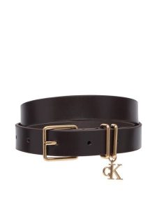 Calvin Klein Pasek Monogram Charm Keeper Belt 25Mm LV04F7086G Brązowy ciemny. Brązowe paski Calvin Klein, bez wzorów, ze skóry. Za 249,99 zł.