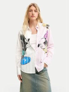 Desigual Koszula Lovit Disney 26SWCW19 Kolorowy Regular Fit. Koszule Desigual, s, bez wzorów, z bawełny, bez kołnierzyka, bez ramiączek. Za 489,99 zł.