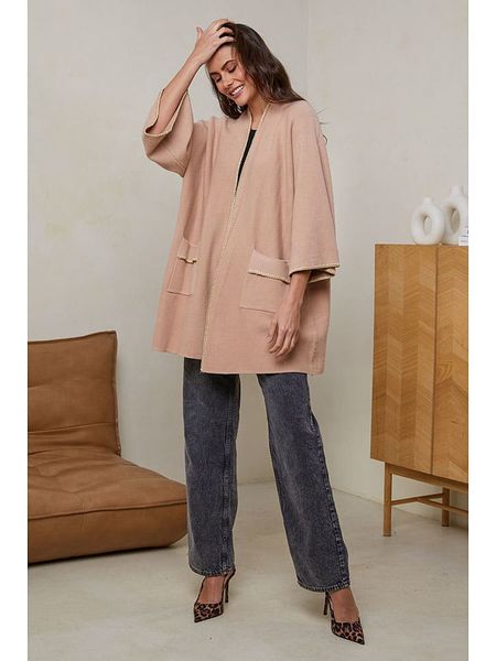 Soft Cashmere Kardigan w kolorze jasnobrązowym rozmiar: 38/40. Brązowe kardigany Soft Cashmere, z kaszmiru. Za 156,98 zł.