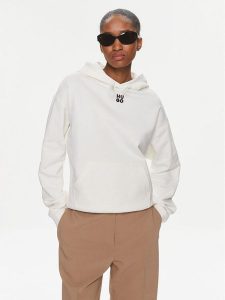 Hugo Bluza Delfinia 50522423 Écru Regular Fit. Bluzy Hugo, xl, bez wzorów, z bawełny, bez kaptura. Za 329,99 zł.