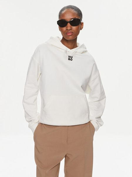 Hugo Bluza Delfinia 50522423 Écru Regular Fit. Bluzy Hugo, xl, bez wzorów, z bawełny, bez kaptura. Za 289,10 zł.