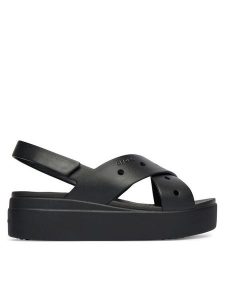 Crocs Sandały Brooklyn 4U Cross Strap Sandal 212254 Czarny. Czarne sandały Crocs, bez wzorów, z tworzywa sztucznego, bez obcasa, na koturnie, bez zapięcia. Za 249,99 zł.