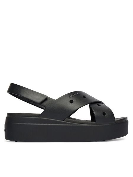 Crocs Sandały Brooklyn 4U Cross Strap Sandal 212254 Czarny. Czarne sandały Crocs, bez wzorów, z tworzywa sztucznego, bez obcasa, na koturnie, bez zapięcia. Za 208,99 zł.