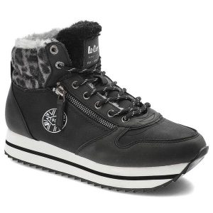 Czarne Botki Lee Cooper Ocieplane Buty Damskie. Czarne botki Lee Cooper, bez wzorów, ze skóry ekologicznej, bez obcasa, na obcasie, bez zapięcia. Za 249,00 zł.