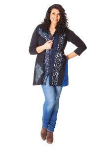 Aller Simplement Bluza w kolorze granatowym rozmiar: 42/44. Niebieskie bluzy Aller Simplement, bez wzorów, z bawełny, bez kaptura. Za 149,66 zł.