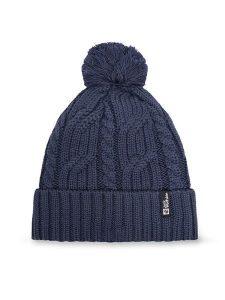 Jack Wolfskin Czapka Pompom 1905092 Granatowy. Niebieskie czapki Jack Wolfskin, bez wzorów, z wełny, sportowe. Za 139,99 zł.