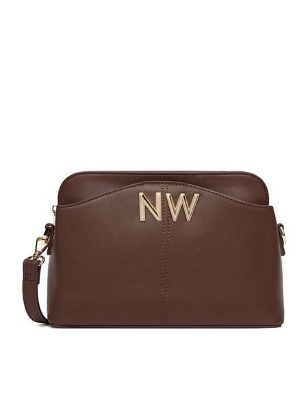 Nine West Torebka CEO-ISABELLA-S23599-1 Brązowy. Brązowe listonoszki Nine West, bez wzorów, z materiału, bez dodatków. Za 199,99 zł.