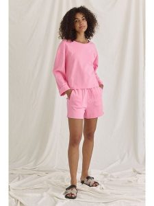 Cotton Candy Szorty "Hefron" w kolorze jasnoróżowym rozmiar: L. Różowe szorty Cotton Candy, bez wzorów, z bawełny, z podwyższonym stanem. Za 114,17 zł.