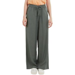 Długie spodnie damskie Fundango Poppy. Zielone spodnie z wysokim stanem FUNDANGO, bez wzorów, z wiskozy, z podwyższonym stanem, długie. Za 183,00 zł.