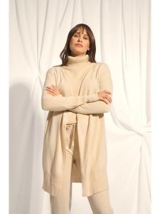 Just Cashmere Kaszmirowy kardigan "Brooke" w kolorze beżowym rozmiar: S. Brązowe kardigany Just Cashmere, z kaszmiru. Za 478,99 zł.