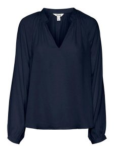 Vero Moda Bluzka w kolorze granatowym rozmiar: XS. Niebieskie bluzki Vero Moda, xs, bez wzorów, bez kołnierzyka, bez ramiączek. Za 39,40 zł.