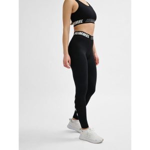 Damskie bawełniane legginsy o średnim kroju Hummel TE Maja. Niebieskie legginsy Hummel, bez wzorów, z bawełny. Za 121,50 zł.