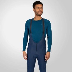 Legginsy na ramiączkach Endura FS260-Pro Thermo II. Niebieskie legginsy ENDURA, bez wzorów, z materiału. Za 329,99 zł.