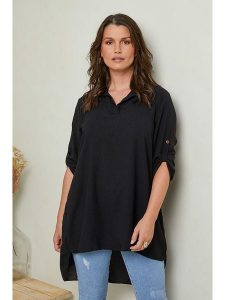 Curvy Lady Bluzka w kolorze czarnym rozmiar: 44/46. Czarne bluzki Curvy Lady, bez wzorów, klasyczne, bez kołnierzyka, bez ramiączek. Za 105,38 zł.