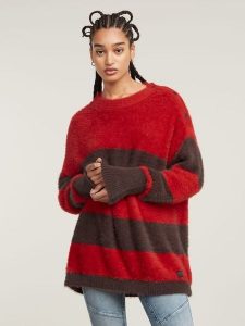 G-Star Sweter w kolorze czerwono-brązowym rozmiar: XL. Brązowe swetry oversize G-Star, xl, bez wzorów, bez ramiączek. Za 245,96 zł.