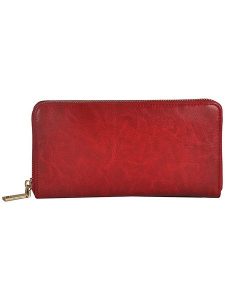 Florence Bags Skórzany portfel "Nador" w kolorze czerwonym - 20 x 10 x 2 cm rozmiar: onesize. Czerwone portfele Florence Bags, bez wzorów, z materiału. Za 113,99 zł.