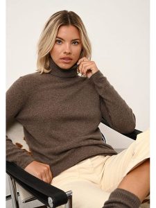 Just Cashmere Kaszmirowy golf "Ava" w kolorze brązowym rozmiar: L. Brązowe golfy Just Cashmere, bez wzorów, z kaszmiru. Za 281,10 zł.