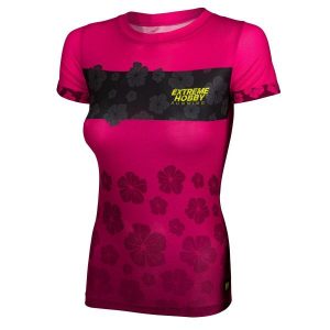 Koszulka do biegania damska z krótkim rękawem EXTREME HOBBY FLOWERS. Szare bluzki EXTREME HOBBY, xs, bez wzorów, z elastanu, sportowe, bez kołnierzyka, bez ramiączek. Za 149,00 zł.