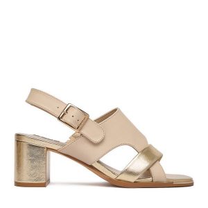 Sandały MEXX. Brązowe sandały Mexx, bez wzorów, bez obcasa, na słupku, bez zapięcia. Za 329,99 zł.