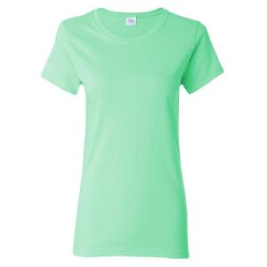 Damska Koszulka T-shirt Krótki Rękaw Top. Zielone topy GILDAN, xl, bez wzorów, sportowe, bez kołnierzyka, bez ramiączek. Za 24,99 zł.