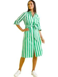 Heine Sukienka w kolorze zielono-białym rozmiar: 46. Zielone sukienki Heine, na co dzień, bez wzorów, z tkaniny, bez kołnierzyka, bez ramiączek, midi, proste. Za 173,99 zł.