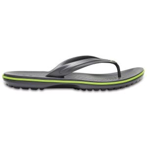Klapki Crocs Crocband Flip. Szare klapki Crocs, bez wzorów, bez obcasa. Za 166,63 zł.