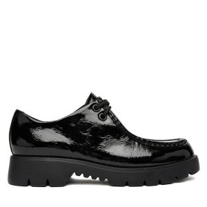 Półbuty HÖGL. Czarne półbuty HÖGL, bez wzorów, bez obcasa, na płaskiej podeszwie, bez zapięcia. Za 499,99 zł.