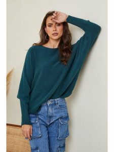 Joséfine Sweter "Hajos" w kolorze ciemnozielonym rozmiar: XL. Zielone swetry oversize Joséfine, xl, bez wzorów, z kaszmiru, bez ramiączek. Za 193,95 zł.