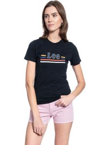 DAMSKI T-SHIRT LEE ESSENTIAL SLIM TEE BLACK L41HEP01 112108959. Czarne t-shirty Lee, l, bez wzorów, bez kołnierzyka, bez ramiączek. Za 69,99 zł.