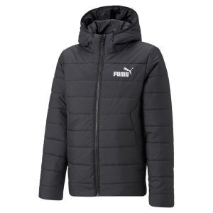 Młodzieżowa ocieplana kurtka Essentials PUMA Black. Czarna kurtki Puma, m, bez wzorów, z puchu, bez kaptura. W wyprzedaży za 199,00 zł.
