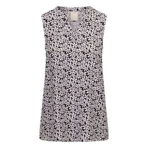 Damska Kamizelka Z Nadrukiem Kaylyn Top. Czarne topy Trespass, bez wzorów, casualowe, bez kołnierzyka, bez ramiączek. Za 99,99 zł.