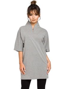 Be Wear Tunika w kolorze jasnoszarym rozmiar: S. Szare tuniki Be Wear, s, bez wzorów, bez kołnierzyka, bez ramiączek. Za 148,95 zł.