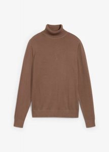 Sweter z golfem. Czarne golfy bonprix, bez wzorów. Za 92,99 zł.