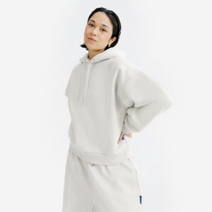 Bluza z kapturem damska Elementals. Brązowe bluzy DECATHLON, l, bez wzorów, z bawełny, z kapturem. Za 169,99 zł.