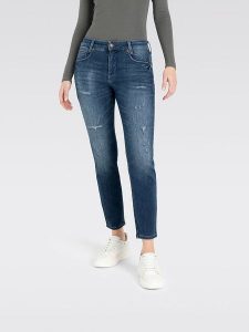 MAC Dżinsy "New Jersey" - Skinny fit - w kolorze niebieskim rozmiar: 40. Niebieskie jeansy MAC, z aplikacjami, z jersey. Za 298,67 zł.