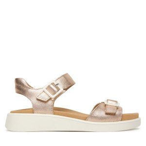 Sandały Ara. Brązowe sandały Ara, bez wzorów, bez obcasa, na płaskiej podeszwie, bez zapięcia. Za 489,99 zł.