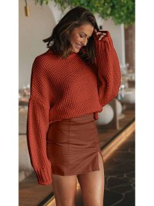 LA Angels Sweter w kolorze czerwonobrązowym rozmiar: S. Brązowe swetry oversize LA Angels, s, bez wzorów, bez ramiączek. Za 122,95 zł.