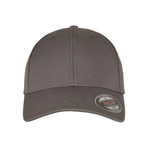 Czapka Z Daszkiem W Kształcie Alfy. Szare czapki FLEXFIT, bez wzorów. Za 77,99 zł.