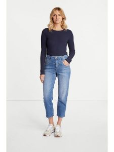 Rich & Royal Koszulka w kolorze granatowym rozmiar: M. Niebieskie bluzki Rich & Royal, m, bez wzorów, prążkowane, bez kołnierzyka, bez ramiączek. Za 148,26 zł.