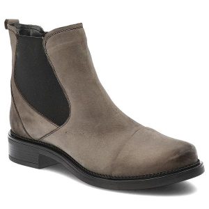 Szare Botki Pollonus Stylowe Sztyblety Damskie. Szare botki Pollonus, bez wzorów, z nubiku, bez obcasa, bez zapięcia. Za 239,00 zł.