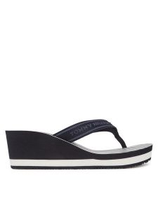 Tommy Hilfiger Japonki Th Stripes Wedge Beach Sandal FW0FW08521 Niebieski. Niebieskie klapki TOMMY HILFIGER, bez wzorów, z materiału, bez obcasa. Za 139,99 zł.