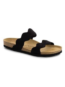 BACKSUN Klapki "Sechura" w kolorze czarnym rozmiar: 37. Czarne klapki Backsun, bez wzorów, z otwartym noskiem, bez obcasa. Za 130,99 zł.