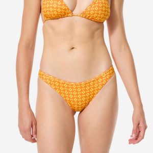 Dół kostiumu kąpielowego damski Decathlon Lulu Keyshot. Brązowe bikini DECATHLON, bez wzorów, z elastanu. Za 39,99 zł.