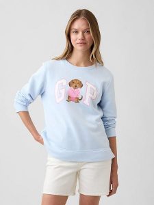 GAP Bluza w kolorze błękitnym rozmiar: XS. Niebieskie bluzy GAP, s, bez wzorów, z materiału, bez kaptura. Za 89,26 zł.