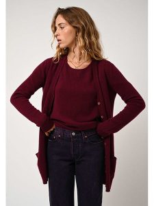 AUTHENTIC CASHMERE Kaszmirowy kardigan "Cimet" w kolorze bordowym rozmiar: M. Czerwone kardigany AUTHENTIC CASHMERE, z kaszmiru. Za 262,91 zł.