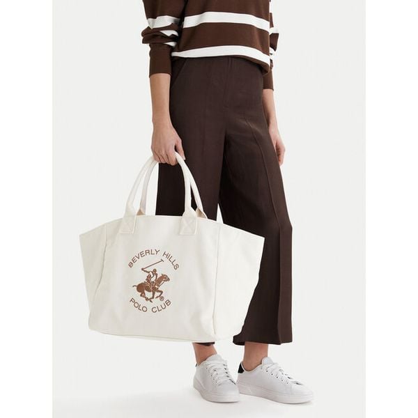 Torebka Beverly Hills Polo Club. Brązowe shopper bag Beverly Hills Polo Club, bez wzorów, bez dodatków. Za 179,99 zł.