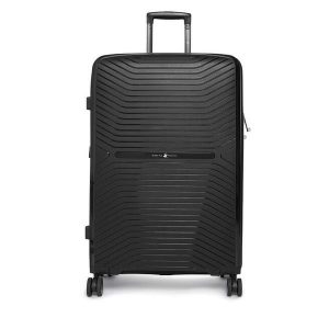 Walizka duża Beverly Hills Polo Club. Czarne walizki Beverly Hills Polo Club, bez wzorów, duże. Za 399,99 zł.