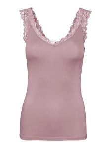 Vero Moda Top w kolorze jasnoróżowym rozmiar: M. Różowe topy Vero Moda, m, bez wzorów, z koronki, bez kołnierzyka, bez ramiączek. Za 57,20 zł.