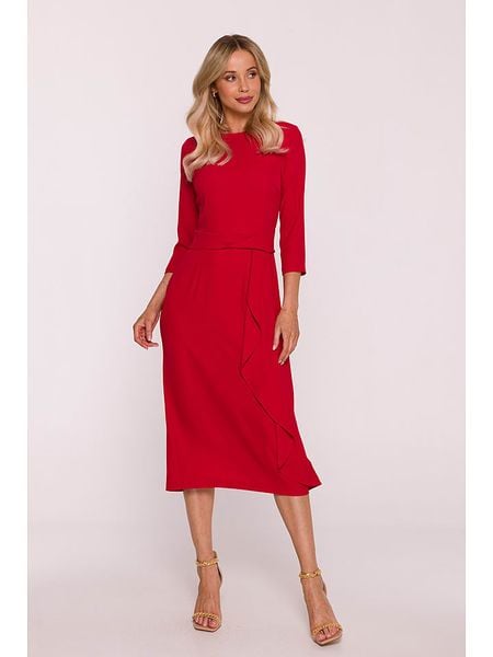 Stylove Sukienka w kolorze czerwonym rozmiar: L. Czerwone sukienki Stylove, l, bez wzorów, bez kołnierzyka, bez ramiączek, midi. Za 217,23 zł.