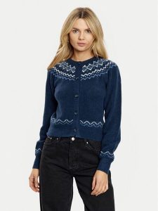 Guess Kardigan W4PR0Y Z3LQ0 Granatowy Regular Fit. Niebieskie kardigany Guess, z syntetyku. Za 339,99 zł.